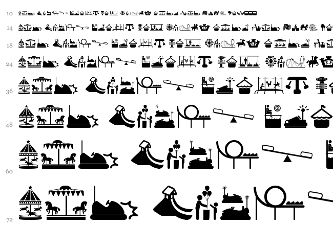 Amusement Park font waterfall